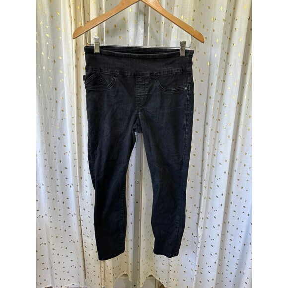 Rock & Republic Slimming Denim Cure Rx Fever Crop Pull On Black Faded Jeans 10 - Picture 5 of 8